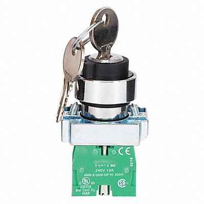 DAYTON 30G269 Selector Switch Keyed Non Illuminated 2Pos 22mm