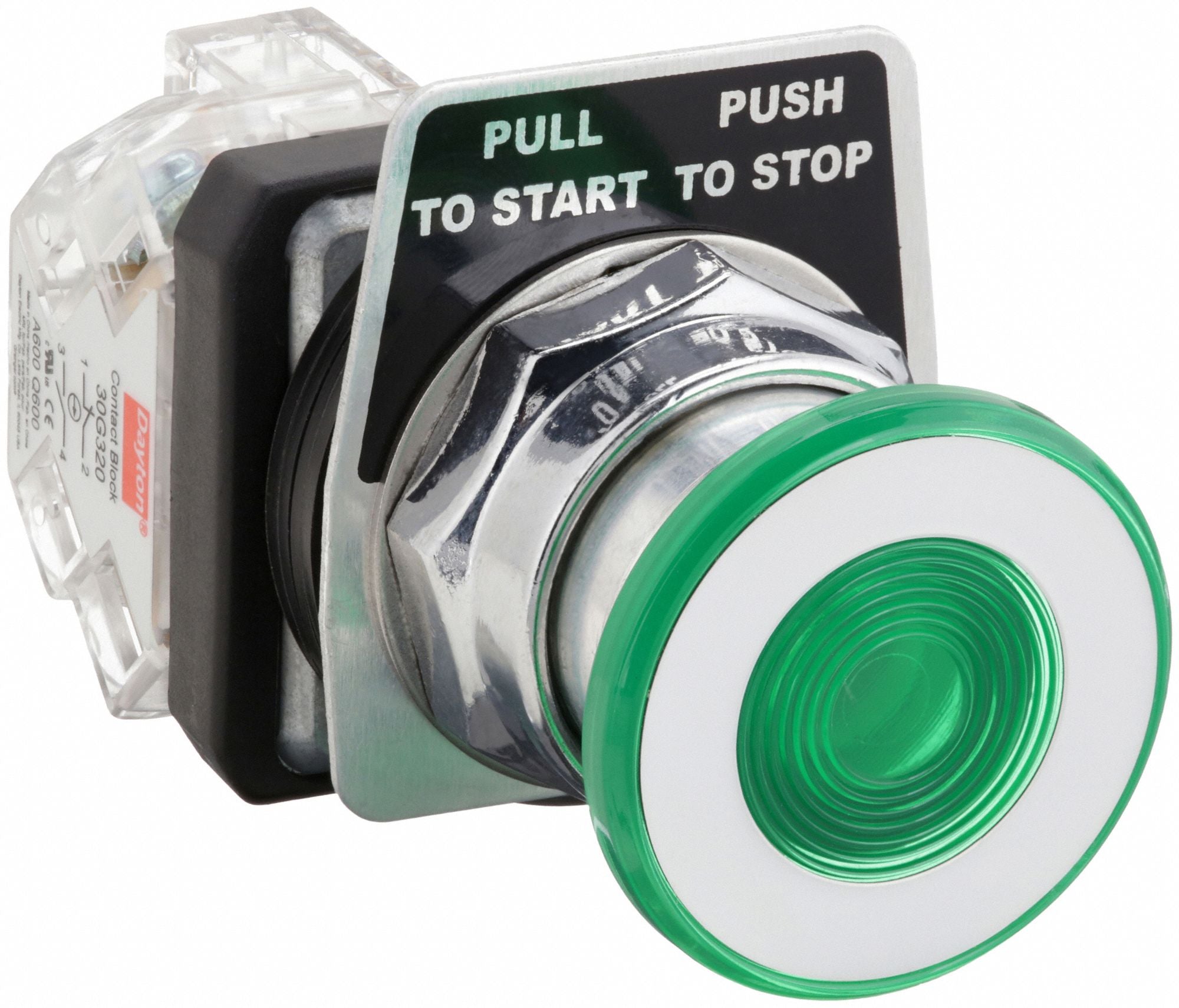 DAYTON 30G465 H7094 MushrmHeadPushButtn Non Illuminated Grn 1NO/1NC
