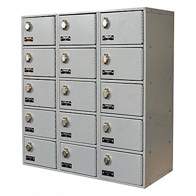 HALLOWELL UCTL392305APL Locker 5x3Lockers Lt Gry 30.5 x27 x12