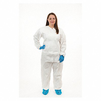 INTERNATIONAL ENVIROGUARD CE11013CISM Collared Coverall Elastic White M PK25