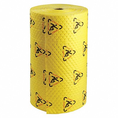 BRADY SPC ABSORBENTS CH303 Absorbent Roll Chem/Hazmat Yellow 300ft L