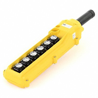 KH INDUSTRIES CPH06A2C000A Pendant Control Station DeadEnd 6Buttn Ylw