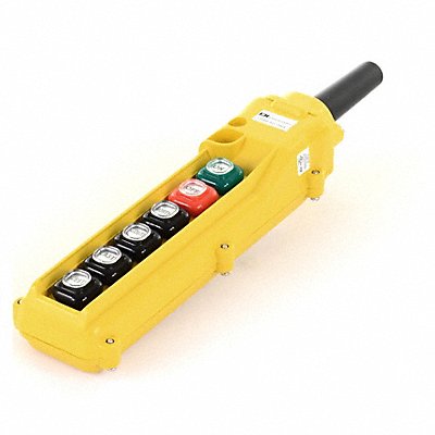 KH INDUSTRIES CPH06B2D000A Pendant Control Station DeadEnd 6Buttn Ylw