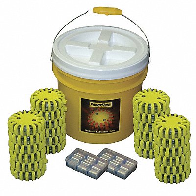 POWERFLARE BUCKET24YAY LED Safety Flare Kit LED Color Amber