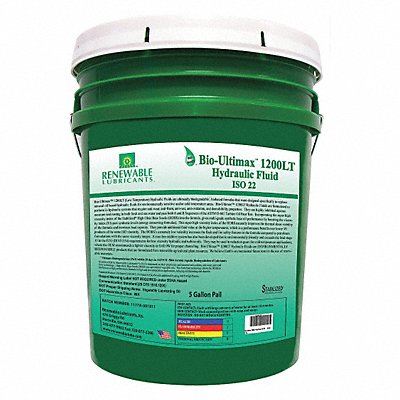 RENEWABLE LUBRICANTS 81324 Hydraulic Oil Pail Yellow 5 gal