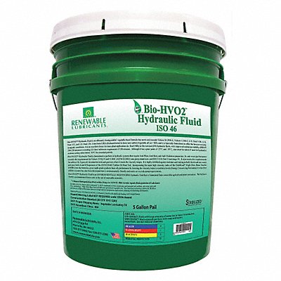 RENEWABLE LUBRICANTS 81604 Hydraulic Oil Pail Yellow 5 gal