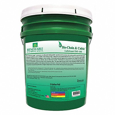 RENEWABLE LUBRICANTS 83074 Chain Wire Rope Lube 5 gal Pail