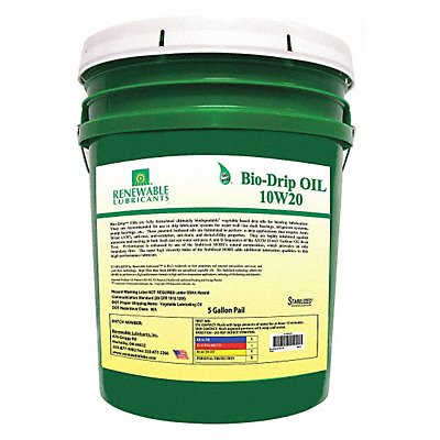 RENEWABLE LUBRICANTS 84014 Drip Oil Synthetic Base 5 gal.