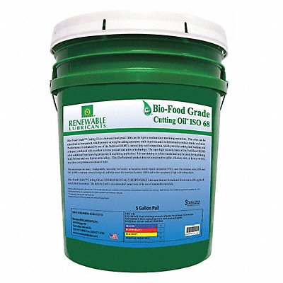 RENEWABLE LUBRICANTS 88354 Cutting Oil Pail Yellow 5 gal.
