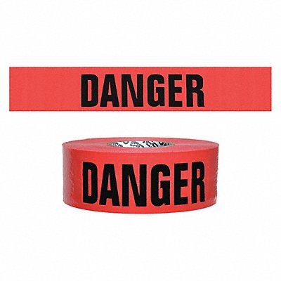 GRAINGER BR35XR21200 Barricade Tape Red 500 ft L 3 in