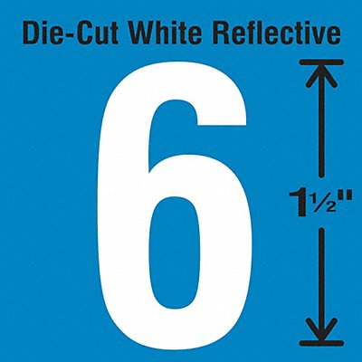 STRANCO INC DWR1565 Die-Cut Reflective Number Label 6 PK5