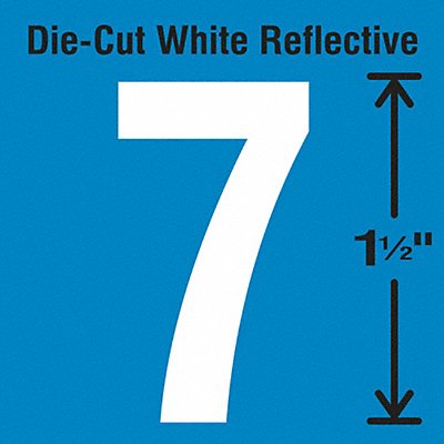 STRANCO INC DWR1575 Die-Cut Reflective Number Label 7 PK5