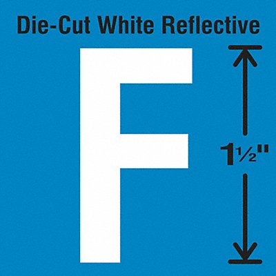 STRANCO INC DWR15F5 Die-Cut Reflective Letter Label F PK5