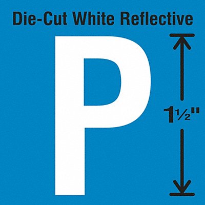STRANCO INC DWR15P5 Die-Cut Reflective Letter Label P PK5