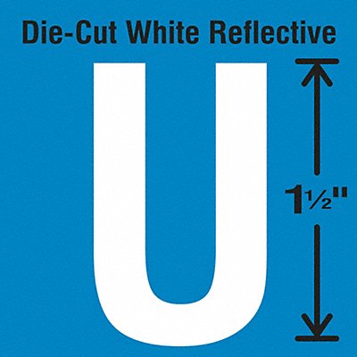 STRANCO INC DWR15U5 Die-Cut Reflective Letter Label U PK5