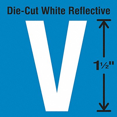 STRANCO INC DWR15V5 Die-Cut Reflective Letter Label V PK5