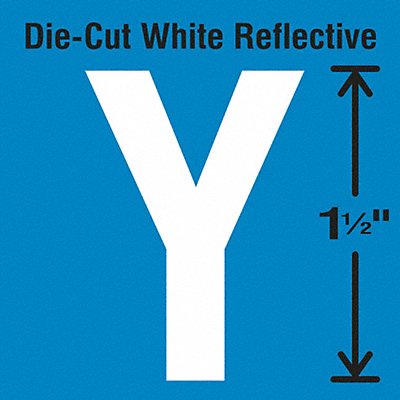STRANCO INC DWR15Y5 Die-Cut Reflective Letter Label Y PK5