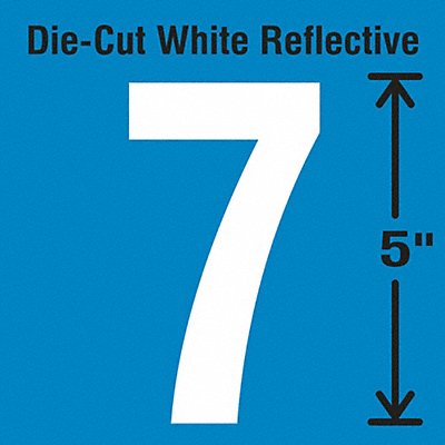STRANCO INC DWR575 Die-Cut Reflective Number Label 7 PK5