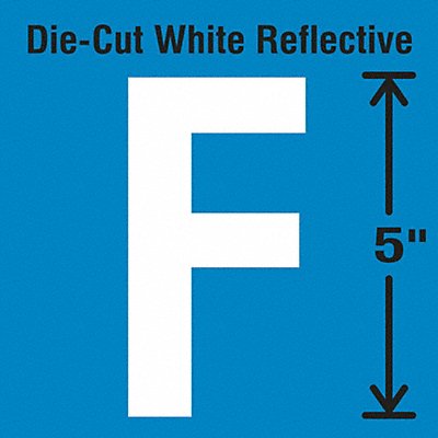 STRANCO INC DWR5F5 Die-Cut Reflective Letter Label F PK5