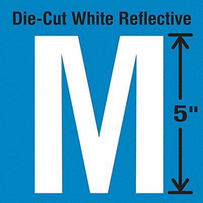 STRANCO INC DWR5M5 Die-Cut Reflective Letter Label M PK5