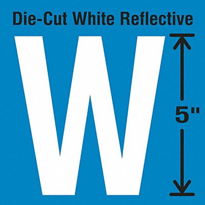 STRANCO INC DWR5W5 Die-Cut Reflective Letter Label W PK5