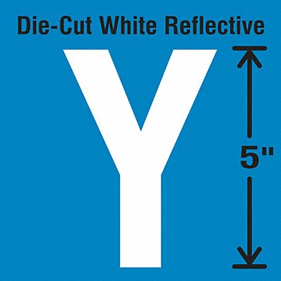 STRANCO INC DWR5Y5 Die-Cut Reflective Letter Label Y PK5