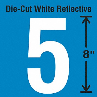 STRANCO INC DWRSINGLE85 Die-Cut Reflective Number Label 5