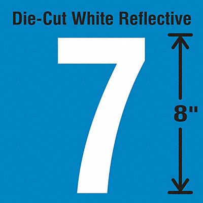 STRANCO INC DWRSINGLE87 Die-Cut Reflective Number Label 7