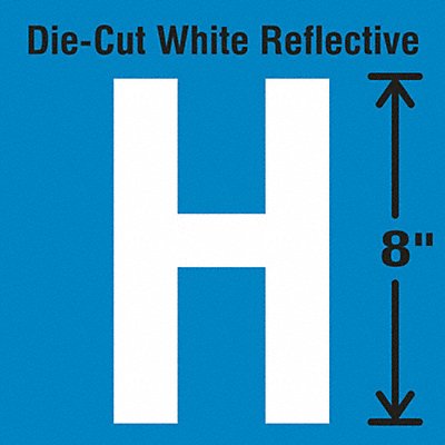 STRANCO INC DWRSINGLE8H Die-Cut Reflective Letter Label H