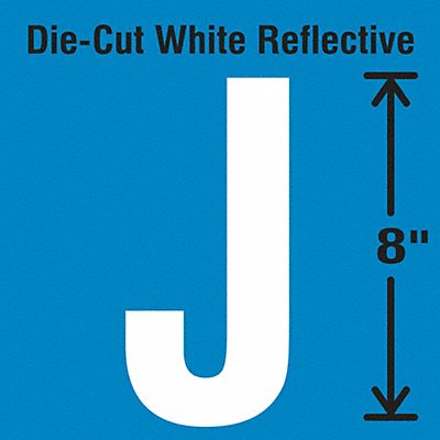STRANCO INC DWRSINGLE8J Die-Cut Reflective Letter Label J