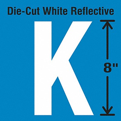STRANCO INC DWRSINGLE8K Die-Cut Reflective Letter Label K