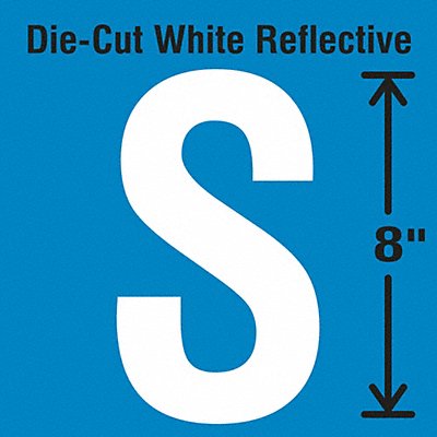 STRANCO INC DWRSINGLE8S Die-Cut Reflective Letter Label S