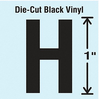 STRANCO INC DBV1H10 K8338 Die Cut Letter Label H 10 Cards PK10