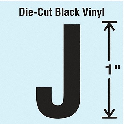 STRANCO INC DBV1J10 K8338 Die Cut Letter Label J 10 Cards PK10
