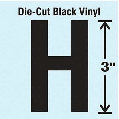STRANCO INC DBV3H10 K8339 Die Cut Letter Label H 10 Cards PK10