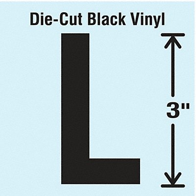 STRANCO INC DBV3L10 K8339 Die Cut Letter Label L 10 Cards PK10