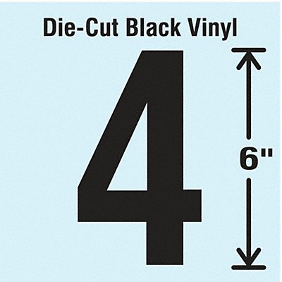 STRANCO INC DBVSINGLE64 K8343 Die Cut Number Label 4