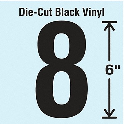 STRANCO INC DBVSINGLE68 K8343 Die Cut Number Label 8