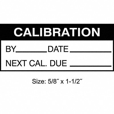 STRANCO INC TC10927 Calibration Label ENG Black/White PK350