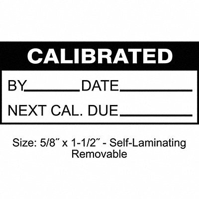 STRANCO INC TCRSL222132 Calibration Label ENG Black/White PK350