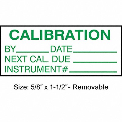 STRANCO INC TCR22133 Calibration Label ENG Green/White PK350