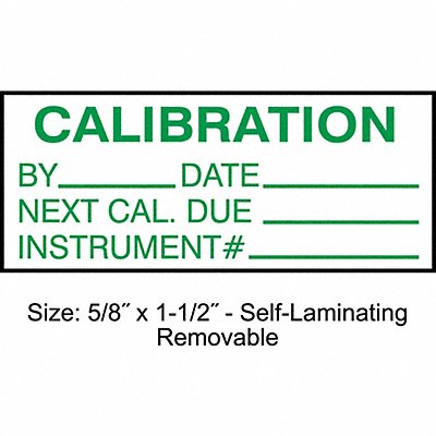 STRANCO INC TCRSL222133 Calibration Label ENG Green/White PK350