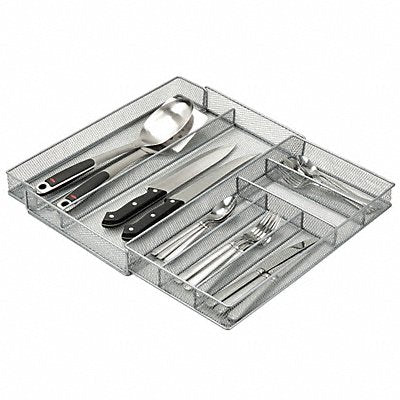 HONEY-CAN-DO KCH02163 Cutlery Tray 2 x 11.5 x 16.5 in Silver