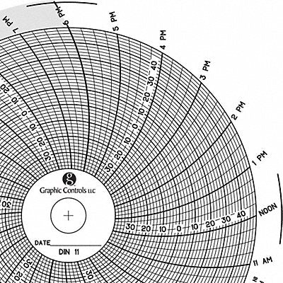 GRAPHIC CONTROLS Chart011 J2663 Circular Paper Chart 24 hr 60 pkg