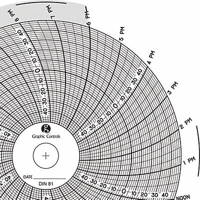 GRAPHIC CONTROLS Chart081 J2661 Circular Paper Chart 24 hr 60 pkg