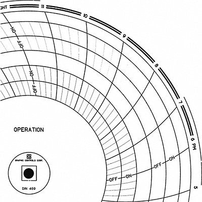 GRAPHIC CONTROLS Chart469 Circular Paper Chart 24 hr 60 pkg