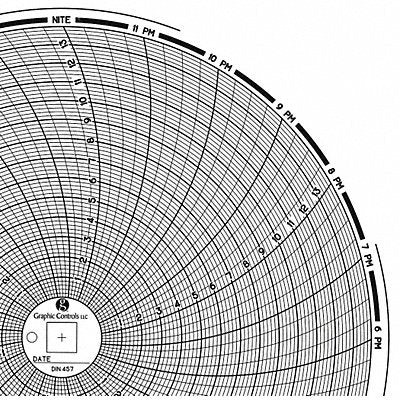 GRAPHIC CONTROLS Chart457 J2678 Circular Paper Chart 24 hr 60 pkg