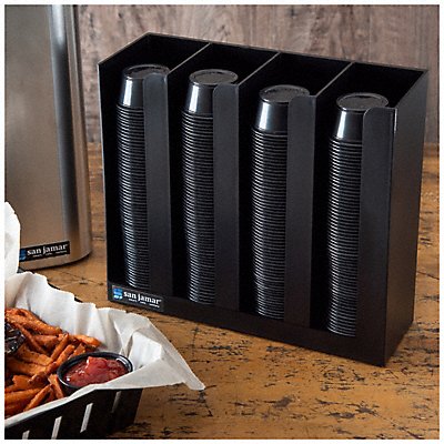 GRAINGER PCL3ADJ Portion Cup and Lid Organiser 10 in H BK
