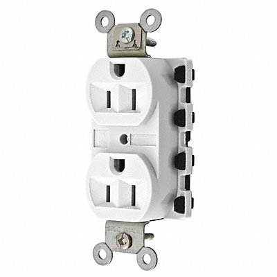 HUBBELL SNAP5262WA Receptacle White 15 A 2P3W Back 1PK