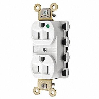 HUBBELL SNAP8200WA Receptacle White 15 A 2P3W Back 1PK